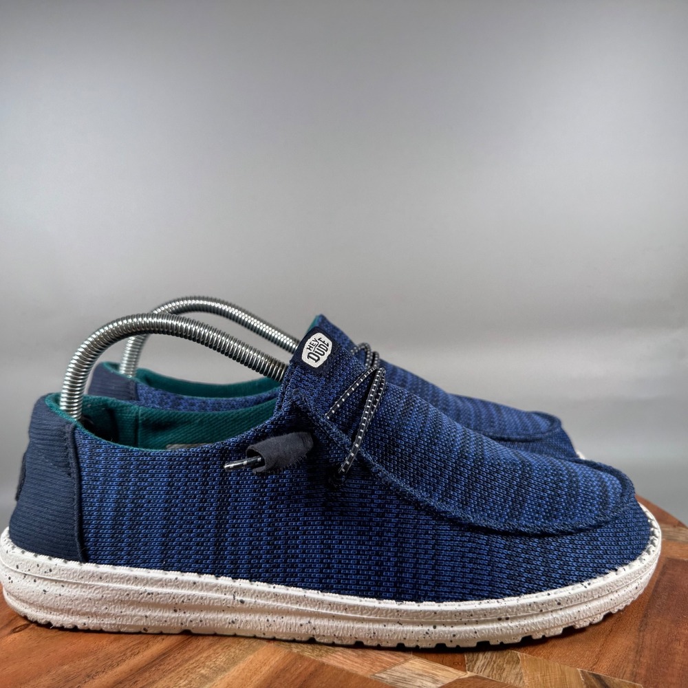 Hey Dude Wendy Sport Mesh Navy White Slip On Loafers Womens 10 40414-462